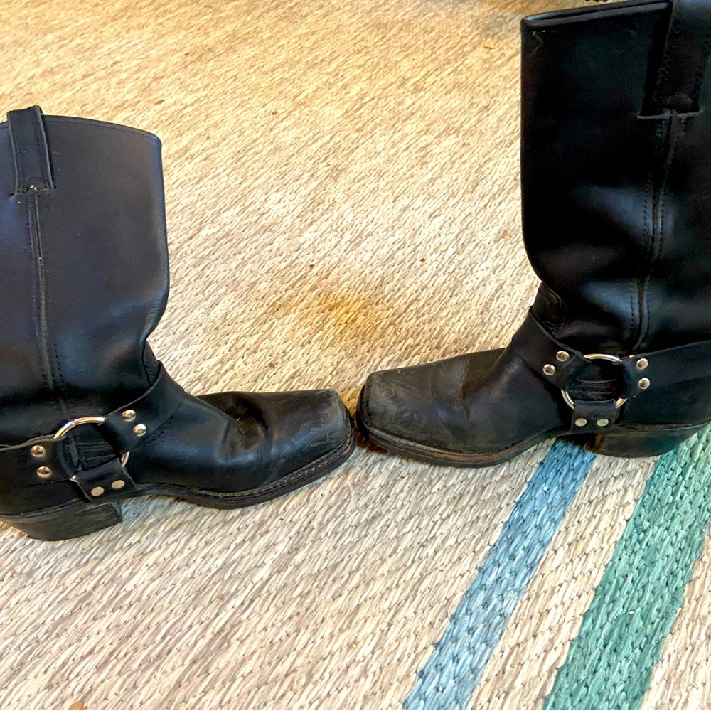 Frye Black Moto Boots Hightop